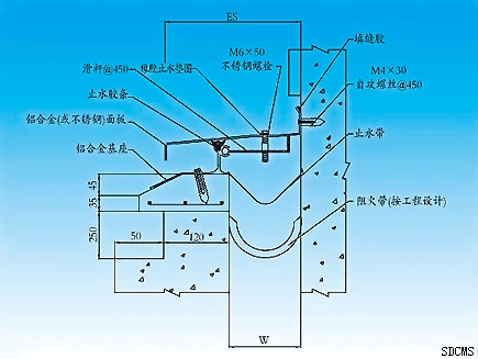 屋面抗震变形缝（转角）示意图